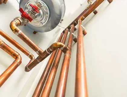 Copper-pipes-engineering-in-boiler-room Copper-pipes-engineering-in-boiler-room